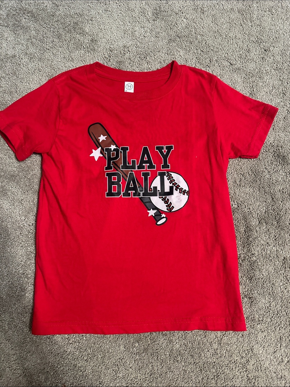 Play Ball Red Graphic Tee